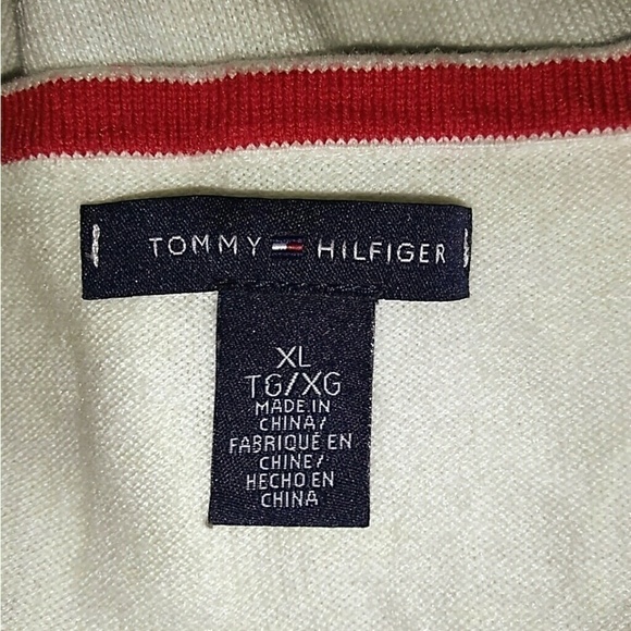 Tommy Hilfiger black white long sleeves scoop neck polka dot sweater women's XL - Picture 6 of 7